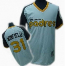 Men's Mitchell and Ness San Diego Padres #31 Dave Winfield Replica White Throwback MLB Jersey