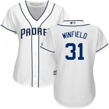 Women's Majestic San Diego Padres #31 Dave Winfield Replica White Home Cool Base MLB Jersey