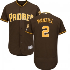 Men's Majestic San Diego Padres #2 Johnny Manziel Brown Alternate Flex Base Authentic Collection MLB Jersey