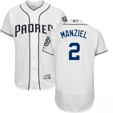 Men's Majestic San Diego Padres #2 Johnny Manziel White Home Flex Base Authentic Collection MLB Jersey