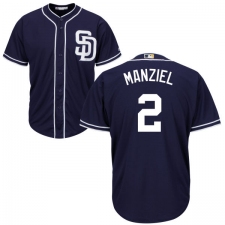Youth Majestic San Diego Padres #2 Johnny Manziel Authentic Navy Blue Alternate 1 Cool Base MLB Jersey