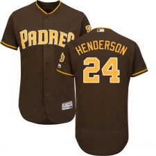 Men's Majestic San Diego Padres #24 Rickey Henderson Brown Alternate Flex Base Authentic Collection MLB Jersey