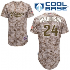 Men's Majestic San Diego Padres #24 Rickey Henderson Replica Camo Alternate 2 Cool Base MLB Jersey