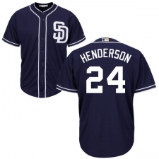 Youth Majestic San Diego Padres #24 Rickey Henderson Authentic Navy Blue Alternate 1 Cool Base MLB Jersey