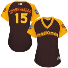 Women's Majestic San Diego Padres #15 Cory Spangenberg Authentic Brown 2016 All-Star National League BP Cool Base Cool Base MLB Jersey
