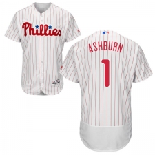 Men's Majestic Philadelphia Phillies #1 Richie Ashburn White Home Flex Base Authentic Collection MLB Jersey