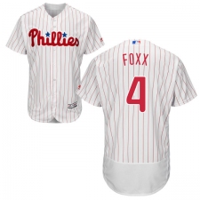 Men's Majestic Philadelphia Phillies #4 Jimmy Foxx White Home Flex Base Authentic Collection MLB Jersey