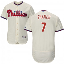 Men's Majestic Philadelphia Phillies #7 Maikel Franco Cream Alternate Flex Base Authentic Collection MLB Jersey