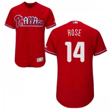 Men's Majestic Philadelphia Phillies #14 Pete Rose Red Alternate Flex Base Authentic Collection MLB Jersey