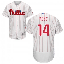 Men's Majestic Philadelphia Phillies #14 Pete Rose White Home Flex Base Authentic Collection MLB Jersey
