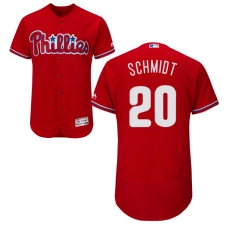 Men's Majestic Philadelphia Phillies #20 Mike Schmidt Red Alternate Flex Base Authentic Collection MLB Jersey
