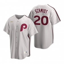 Men's Nike Philadelphia Phillies #20 Mike Schmidt White Cooperstown Collection Home Stitched Baseball Jersey