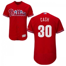 Men's Majestic Philadelphia Phillies #30 Dave Cash Red Alternate Flex Base Authentic Collection MLB Jersey