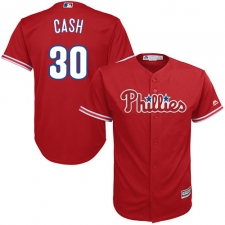 Youth Majestic Philadelphia Phillies #30 Dave Cash Authentic Red Alternate Cool Base MLB Jersey