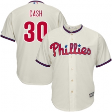 Youth Majestic Philadelphia Phillies #30 Dave Cash Replica Cream Alternate Cool Base MLB Jersey