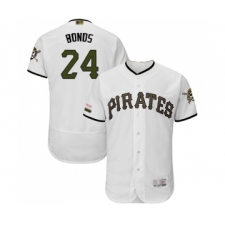 Men's Pittsburgh Pirates #24 Barry Bonds White Alternate Authentic Collection Flex Base Baseball Jersey