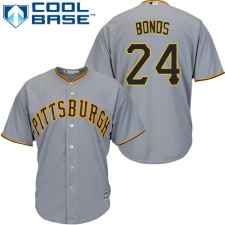 Youth Majestic Pittsburgh Pirates #24 Barry Bonds Replica Grey Road Cool Base MLB Jersey