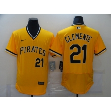 Men's Nike Pittsburgh Pirates #21 Roberto Clemente Gold MLB Jersey