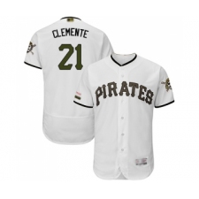 Men's Pittsburgh Pirates #21 Roberto Clemente White Alternate Authentic Collection Flex Base Baseball Jersey