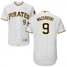 Men's Majestic Pittsburgh Pirates #9 Bill Mazeroski White Home Flex Base Authentic Collection MLB Jersey