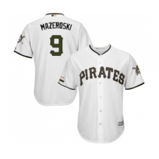 Men's Pittsburgh Pirates #9 Bill Mazeroski Replica White Alternate Cool Base Baseball Jersey