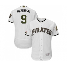 Men's Pittsburgh Pirates #9 Bill Mazeroski White Alternate Authentic Collection Flex Base Baseball Jersey
