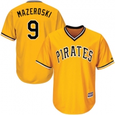 Youth Majestic Pittsburgh Pirates #9 Bill Mazeroski Authentic Gold Alternate Cool Base MLB Jersey