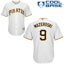 Youth Majestic Pittsburgh Pirates #9 Bill Mazeroski Replica White Home Cool Base MLB Jersey