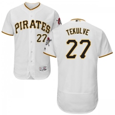 Men's Majestic Pittsburgh Pirates #27 Kent Tekulve White Home Flex Base Authentic Collection MLB Jersey