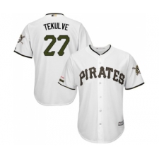 Men's Pittsburgh Pirates #27 Kent Tekulve Replica White Alternate Cool Base Baseball Jersey