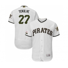 Men's Pittsburgh Pirates #27 Kent Tekulve White Alternate Authentic Collection Flex Base Baseball Jersey