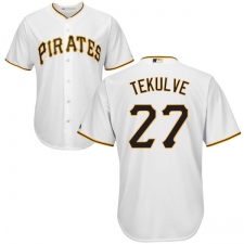Youth Majestic Pittsburgh Pirates #27 Kent Tekulve Authentic White Home Cool Base MLB Jersey