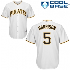 Men's Majestic Pittsburgh Pirates #5 Josh Harrison Replica White Home Cool Base MLB Jersey