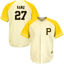 Men's Majestic Pittsburgh Pirates #27 Jung-ho Kang Authentic Cream/Gold Exclusive MLB Jersey