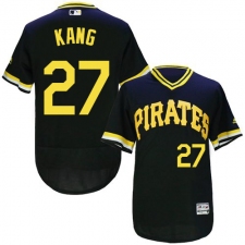 Men's Majestic Pittsburgh Pirates #27 Jung-ho Kang Black Flexbase Authentic Collection Cooperstown MLB Jersey