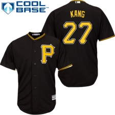 Men's Majestic Pittsburgh Pirates #27 Jung-ho Kang Replica Black Alternate Cool Base MLB Jersey