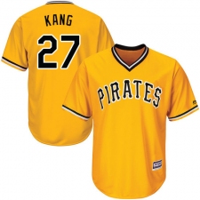 Men's Majestic Pittsburgh Pirates #27 Jung-ho Kang Replica Gold Alternate Cool Base MLB Jersey