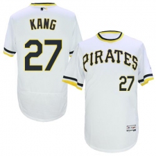 Men's Majestic Pittsburgh Pirates #27 Jung-ho Kang White Flexbase Authentic Collection Cooperstown MLB Jersey