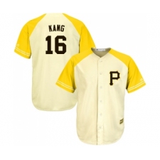 Men's Pittsburgh Pirates #16 Jung-ho Kang Replica Cream Gold Exclusive Baseball Jersey