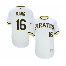 Men's Pittsburgh Pirates #16 Jung-ho Kang White Flexbase Authentic Collection Cooperstown Baseball Jersey