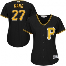 Women's Majestic Pittsburgh Pirates #27 Jung-ho Kang Authentic Black Alternate Cool Base MLB Jersey