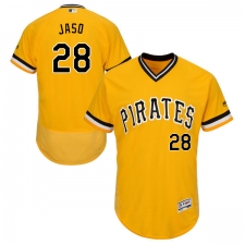 Men's Majestic Pittsburgh Pirates #28 John Jaso Gold Alternate Flex Base Authentic Collection MLB Jersey