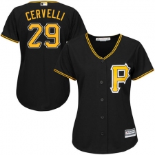Women's Majestic Pittsburgh Pirates #29 Francisco Cervelli Authentic Black Alternate Cool Base MLB Jersey