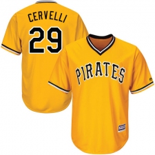 Youth Majestic Pittsburgh Pirates #29 Francisco Cervelli Authentic Gold Alternate Cool Base MLB Jersey