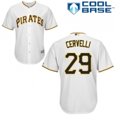 Youth Majestic Pittsburgh Pirates #29 Francisco Cervelli Authentic White Home Cool Base MLB Jersey