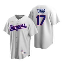 Men's Nike Texas Rangers #17 Shin-Soo Choo White Cooperstown Collection Home Stitched Baseball Jersey