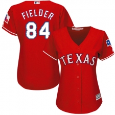 Women's Majestic Texas Rangers #84 Prince Fielder Authentic Red Alternate Cool Base MLB Jersey