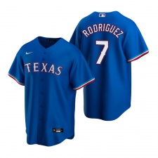 Men's Nike Texas Rangers #7 Ivan Rodriguez Royal Alternate Stitched Baseball Jersey
