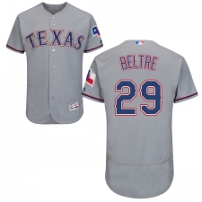 Men's Majestic Texas Rangers #29 Adrian Beltre Grey Road Flex Base Authentic Collection MLB Jersey