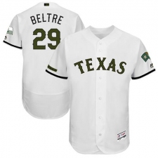Men's Majestic Texas Rangers #29 Adrian Beltre White Memorial Day Authentic Collection Flex Base MLB Jersey
